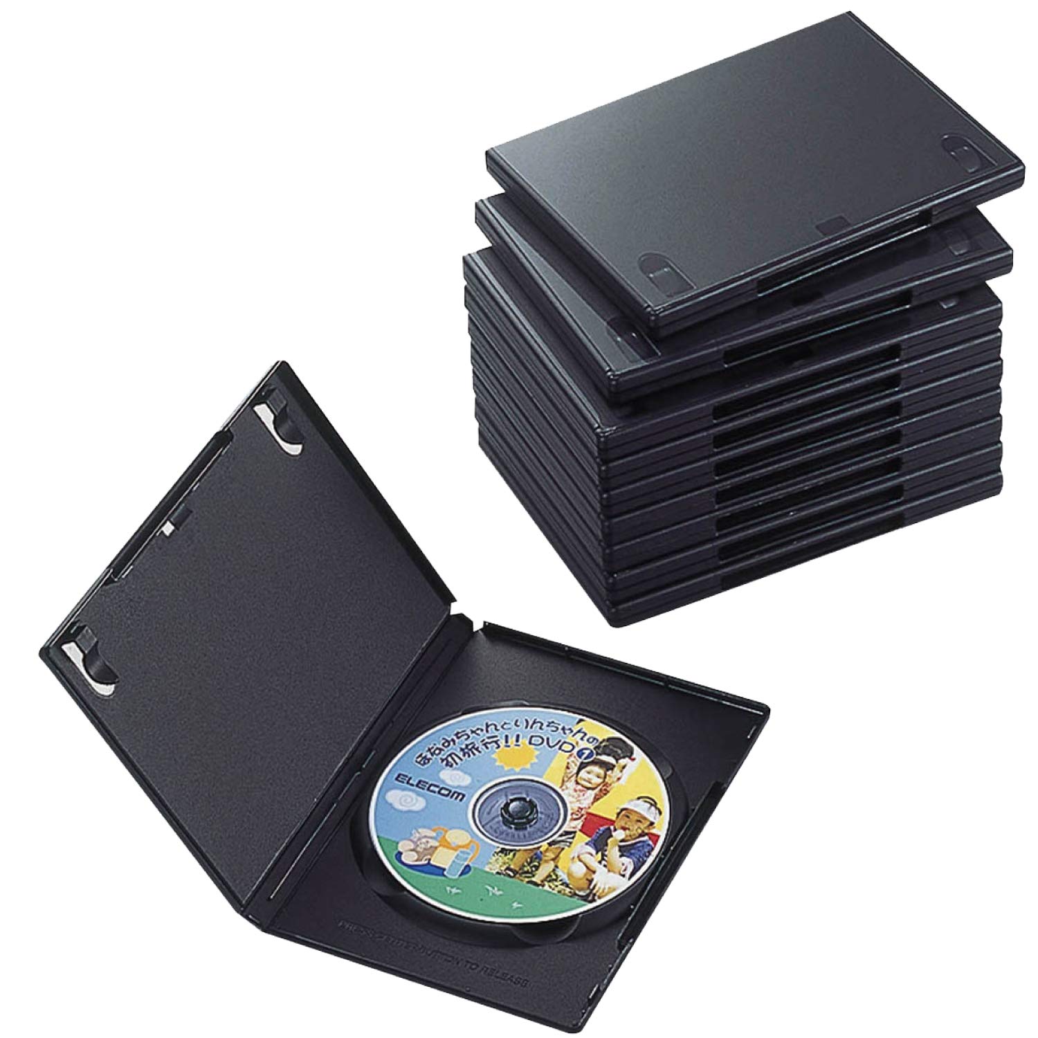 エレコム トールケース DVD BD 対応 標準サイズ 1枚収納 10個セット CCD-DVD03BK