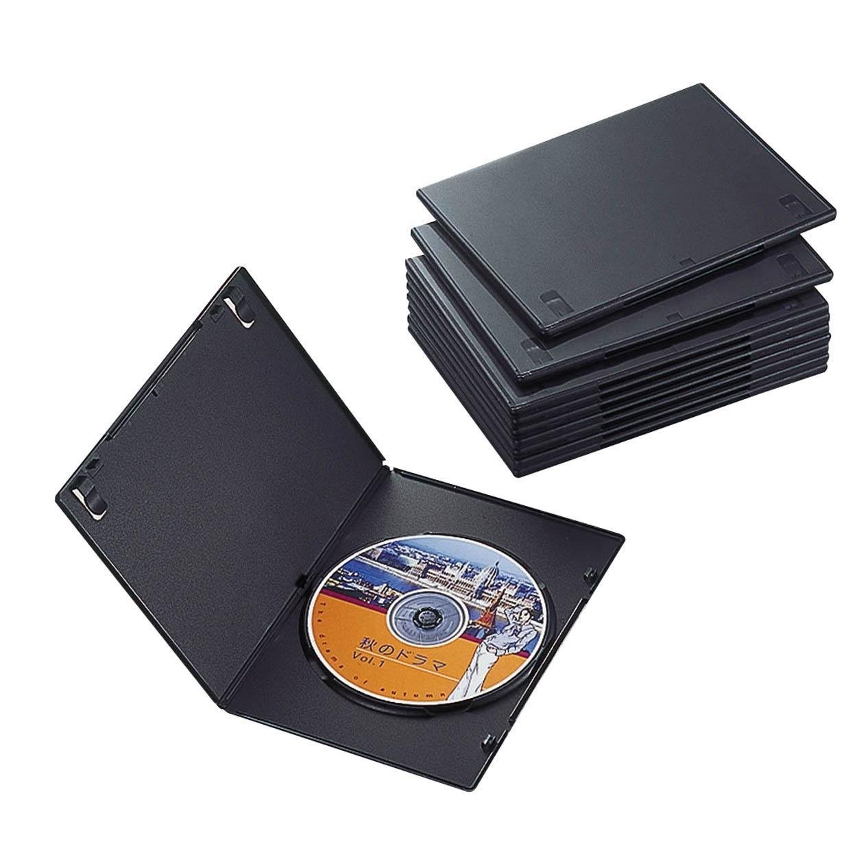 エレコム トールケース DVD BD 対応 スリム 1枚収納 10個セット CCD-DVDS03BK 幅136mm×奥行7mm×高さ191mm