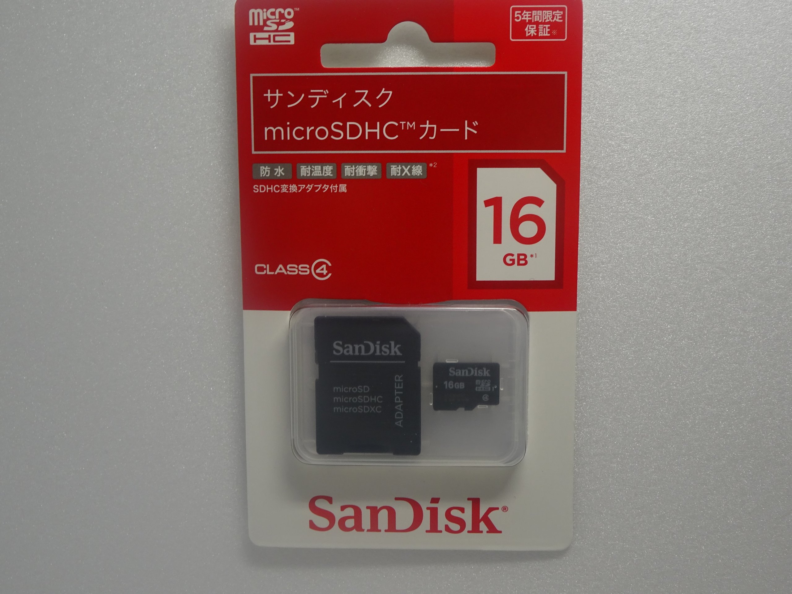 SanDisk microSDHCカード 16GB (SD変換アダプター付属) Class4 日本語パッケージ・説明書入り SDSDQ-016G-J35A