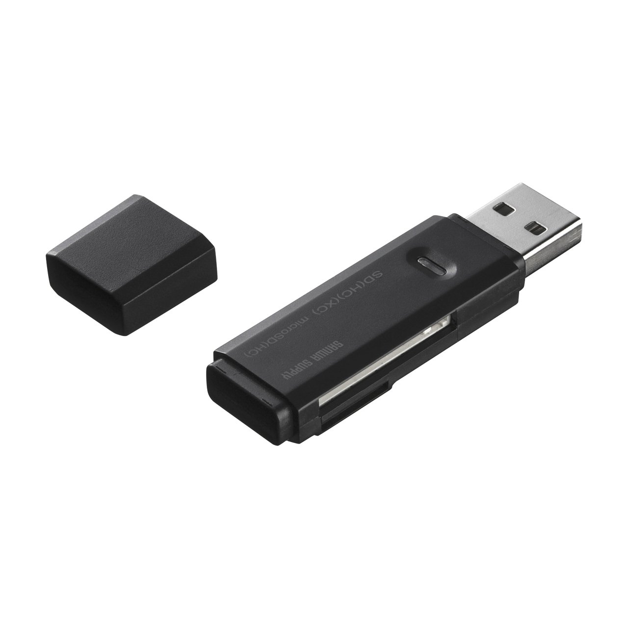 サンワサプライ USB2.0 カードリーダー(SDメモリーカード/ microSDカードスロット搭載) ブラック ADR-MSDU2BK