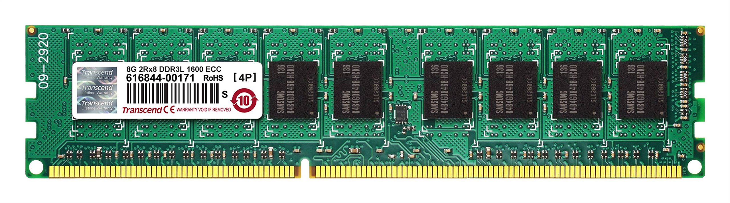 トランセンドジャパン Transcend サーバーワークステーション用メモリ PC3L-12800 DDR3L 1600 8GB 1.35V 240pin ECC-DIMM TS1GLK72W6H