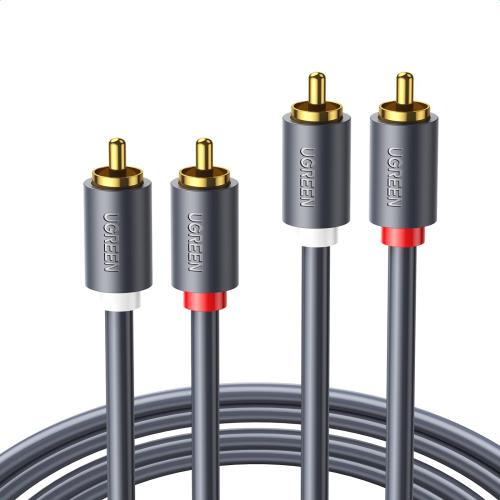 UGREEN RCA ケーブル 3M オーディオケーブル ステレオ 音声ケーブル 2RCA to 2RCA（赤/白）変換 Hi Fi音質 24K金メッキコネクタ