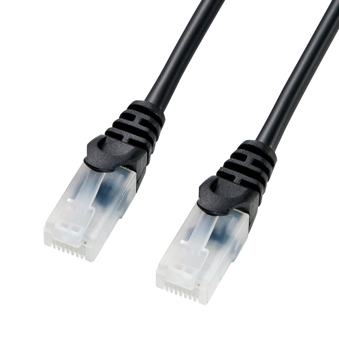 サンワサプライ ツメ折れ防止CAT5e LANケーブル 0.5m ブラック LA-Y5TS-005BK