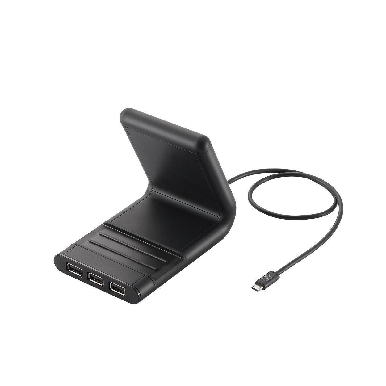 2013年モデルエレコム USBハブ 2.0対応 4ポート ACアダプタ付 microB-USB[A]変換アダプタ付 ブラック U2HS-S401SBK