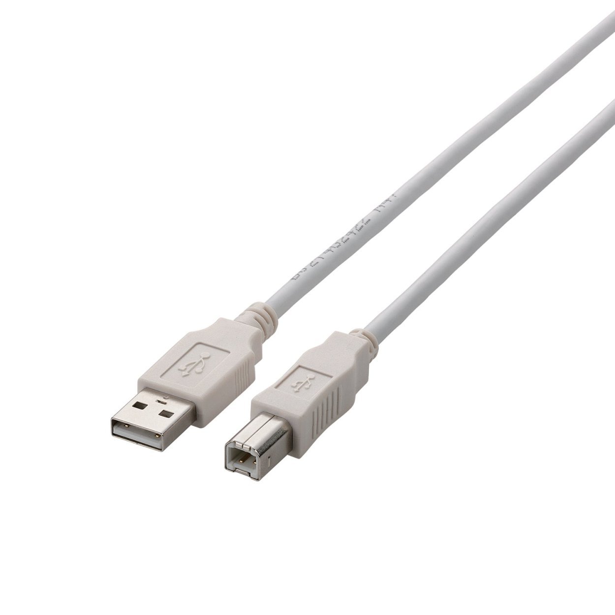 エレコム USBケーブル B USB2.0 (USB A オス to USB B オス) 5m ホワイト U2C-BN50WH