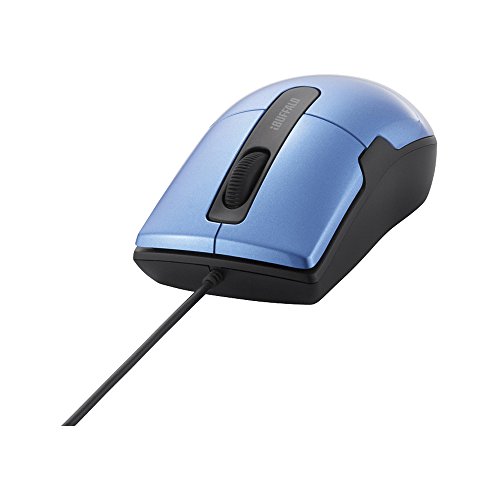 バッファロー BUFFALO 有線Blue LEDマウス 静音/3ボタン/Mサイズ ブルー BSMBU26SMBL