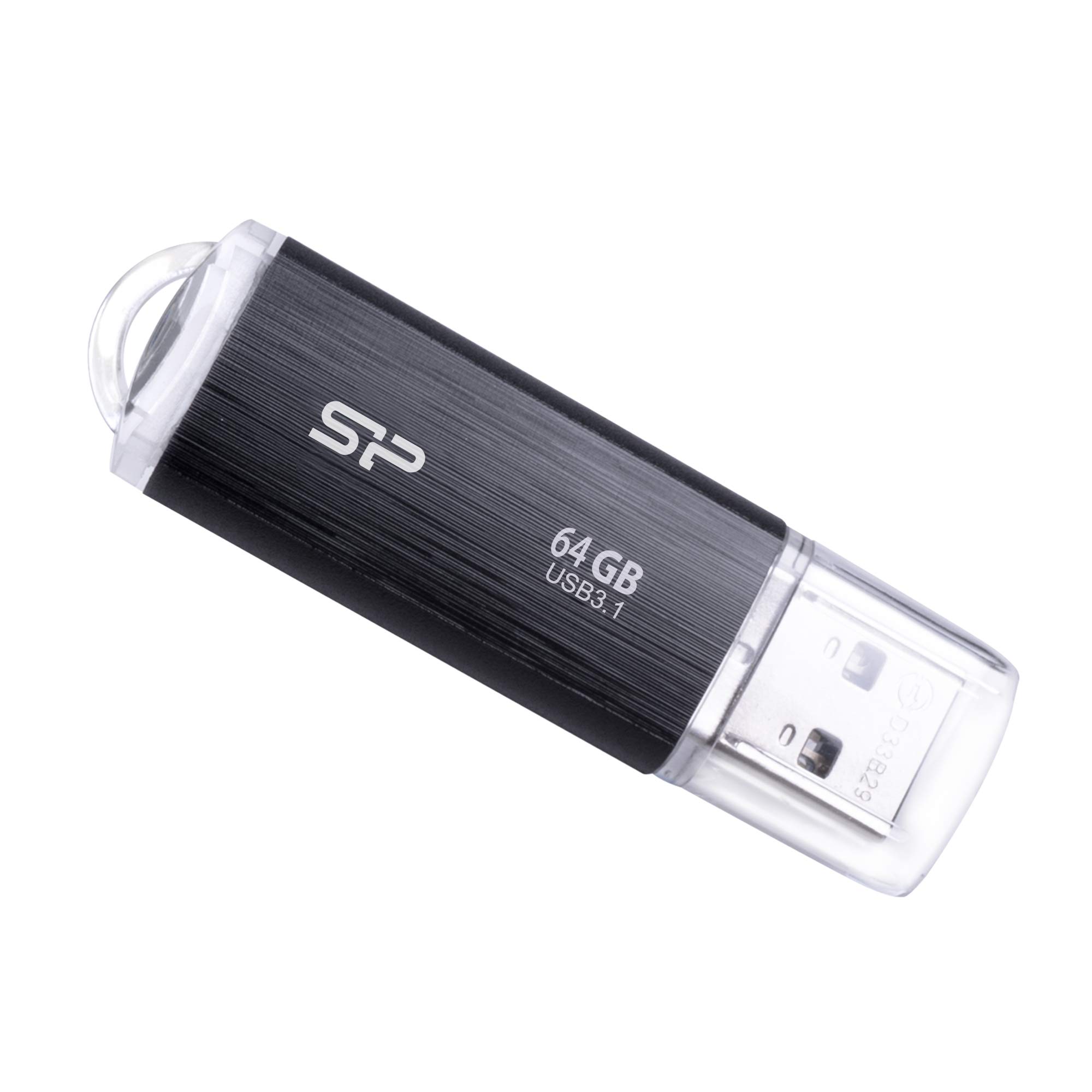 シリコンパワー USBメモリ 64GB USB3.1 USB3.0 ヘアライン仕上げ Blaze B02 SP064GBUF3B02V1K