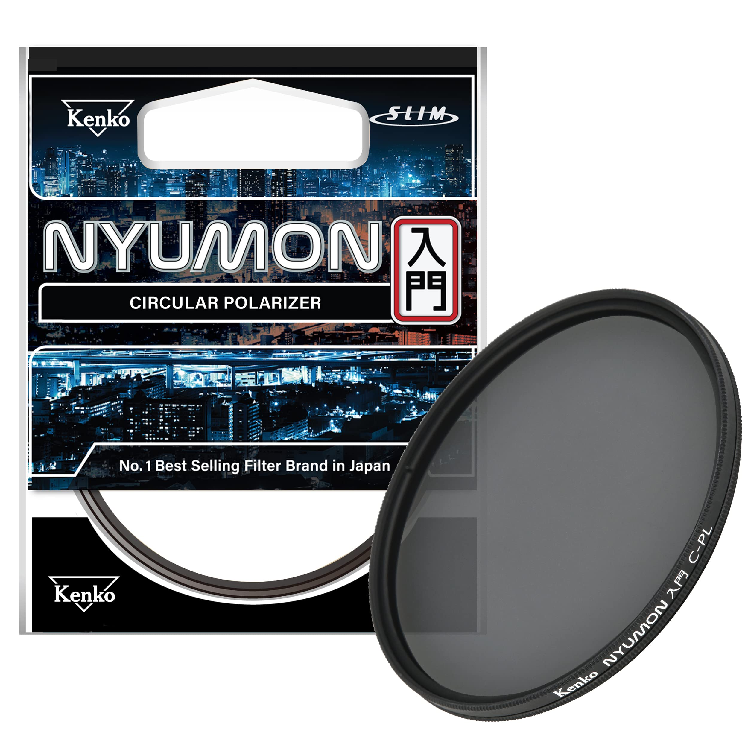 海外モデル Kenko レンズフィルター NYUMON サーキュラーPL 40.5mm コントラスト・反射調整用 薄枠 フィリピン製 逆輸入品 042502