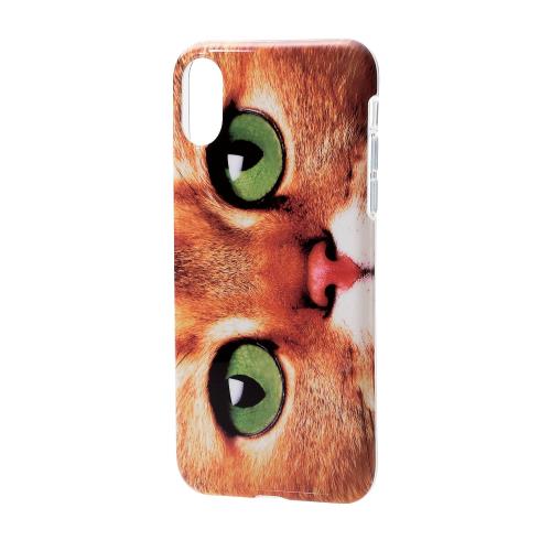 エレコム i Phone X ケース カバー ソフト TPU素材 animal eye アニマル エキゾチックショートヘアー PM-A17XUCAT02