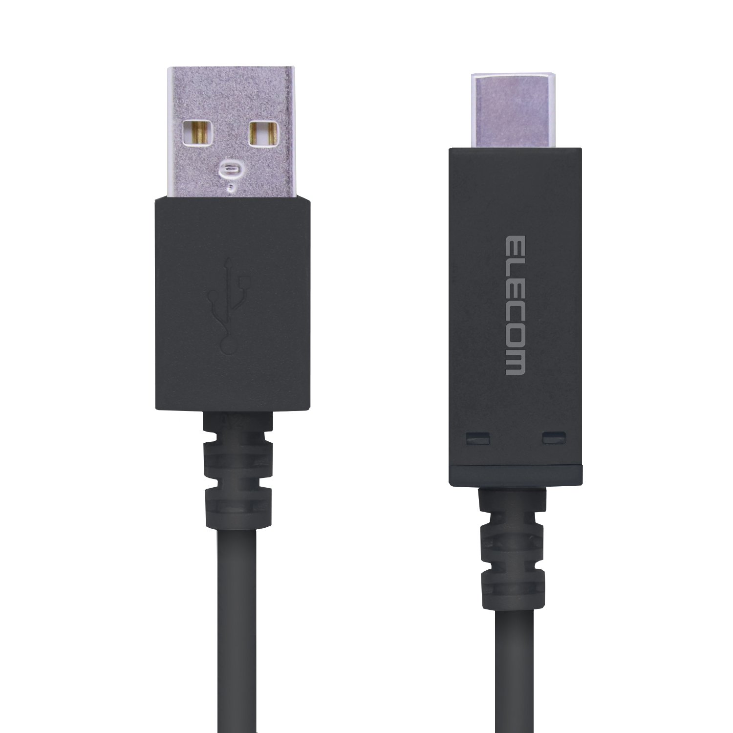 エレコム USB TYPE C ケーブル タイプC (USB A to USB C ) 温度検知機能付 USB2.0準拠品 0.3m i Phone15 対応検証済 ブラック MPAーAC03SNBK