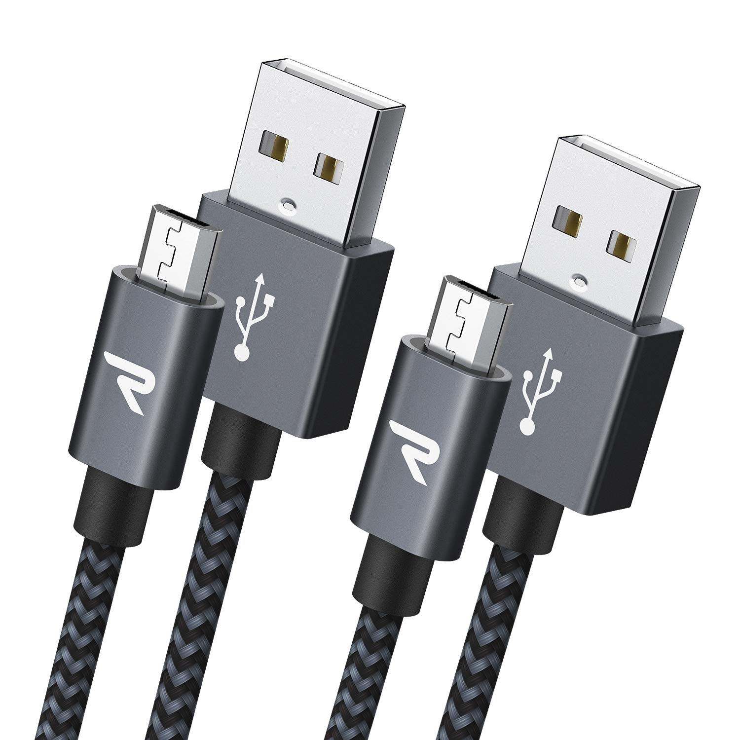 Rampow Micro-b USB ケーブル1M/2本組/黒 2.4A急速充電ケーブル 高速データ転送対応 Kindle/Sharp Aquos Pad/Zeta, Sony Xperia J1/A/Z3,
