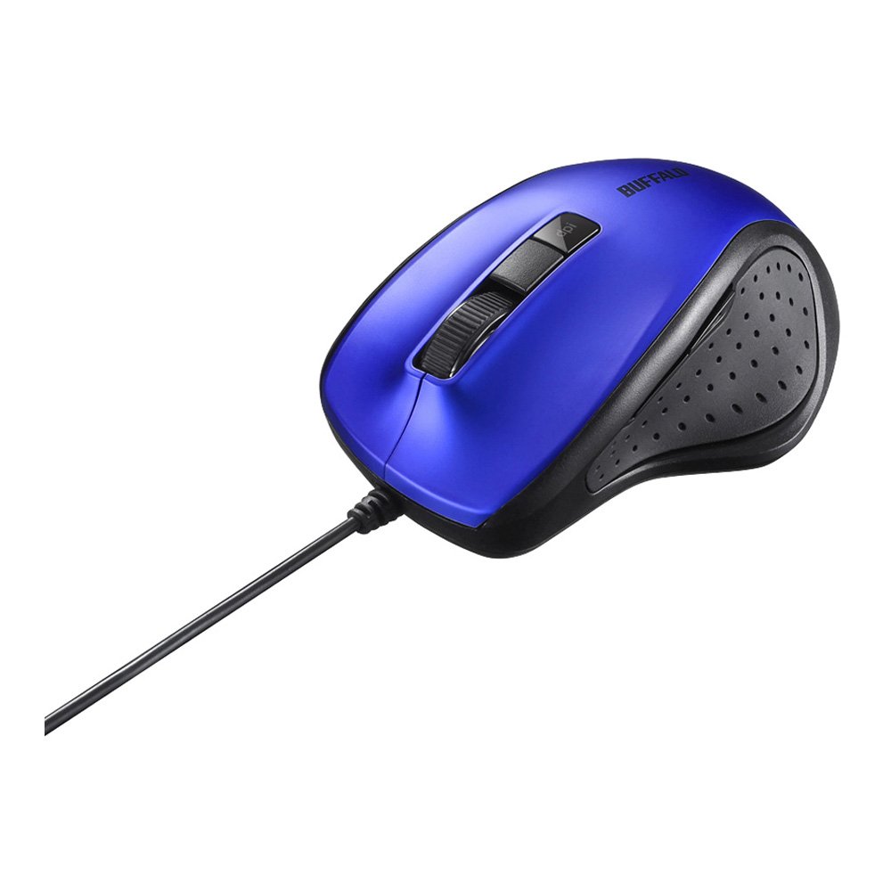 バッファロー BUFFALO 有線 Blue LED 静音 5ボタンマウス ブルー BSMBU308BL