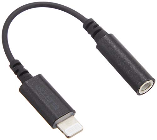エレコム オーディオアダプタ 変換ケーブル ライトニング 3.5mm イヤホン 4極 (通話対応) 高耐久 APPLE認証品 ブラック EHP-L35DS01CBK
