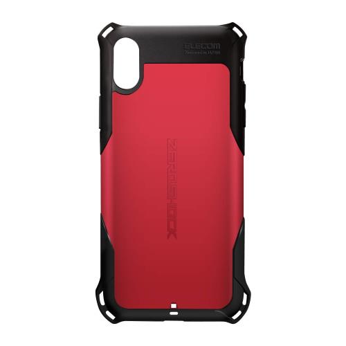エレコム i Phone XR ケース 衝撃吸収 ZEROSHOCK スタンダード 衝撃吸収フィルム付き [落下時の衝撃から本体を守る] レッド PM-A18CZERORD