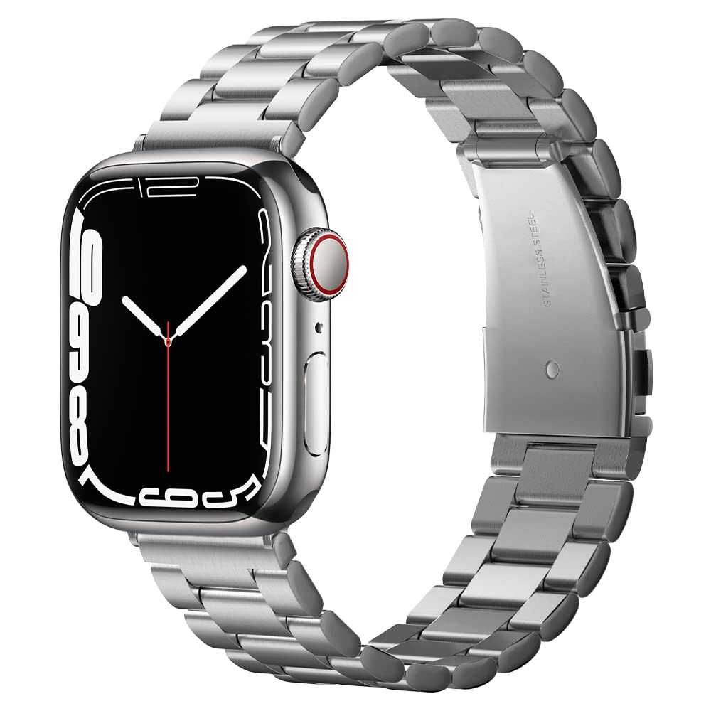 コンパチブル Apple Watch バンド 49mm 45mm 44mm 42mm ステンレス製 シルバー 調整可 調整器具付き 交換ベルト チェーン Apple Watch Ul