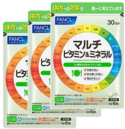 ファンケル (FANCL) マルチビタミン ＆ ミネラル 90日分 (30日分×3袋) サプリ ( ビタミン / ミネラル / カルシウム / コエンザイムQ10 )