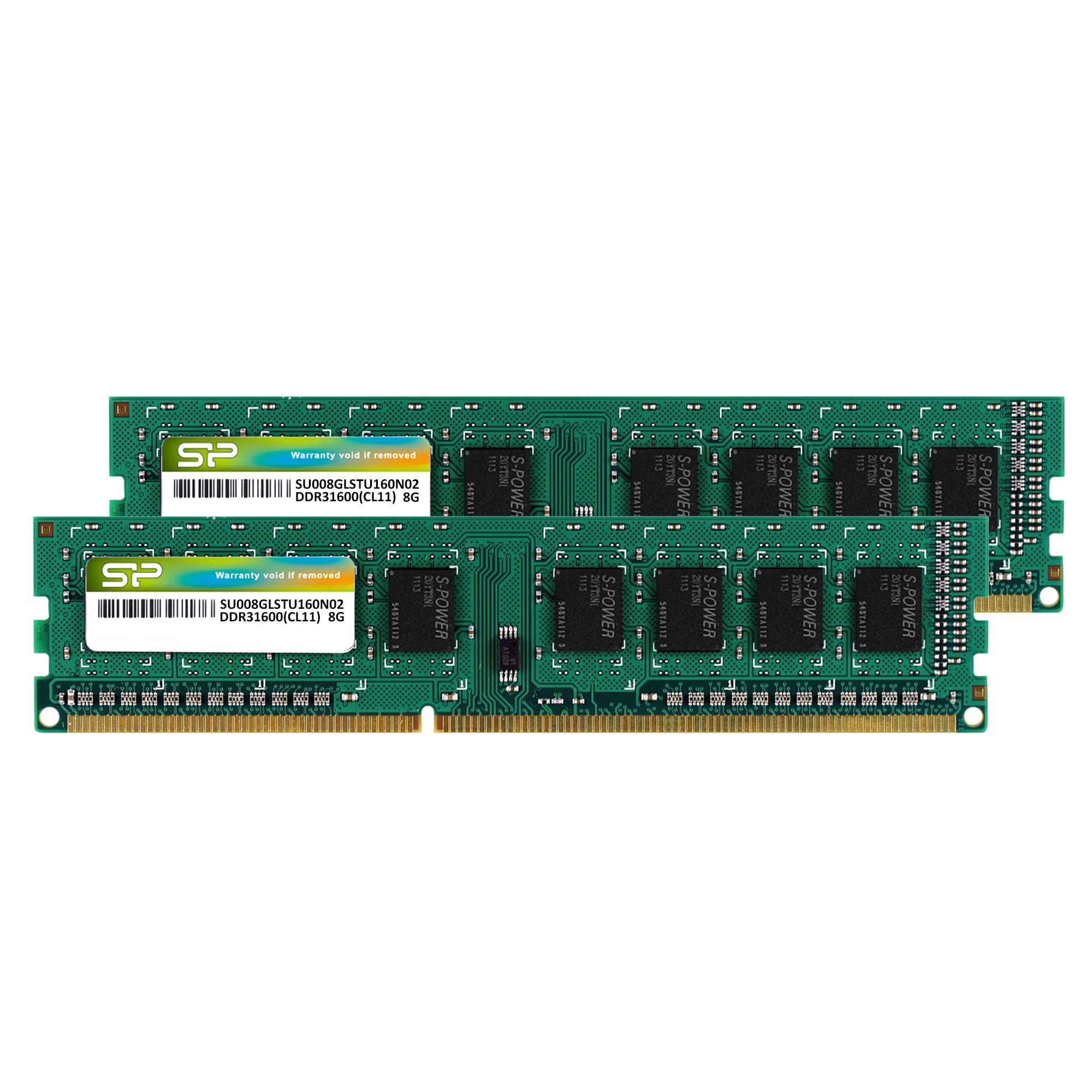 Silicon Power DDR3 16GB (2 x 8GB) 1600MHz (PC3 12800) 240ピン CL11 1.35V / 1.5V アンバッファード UDIMM PC コンピューター デスク