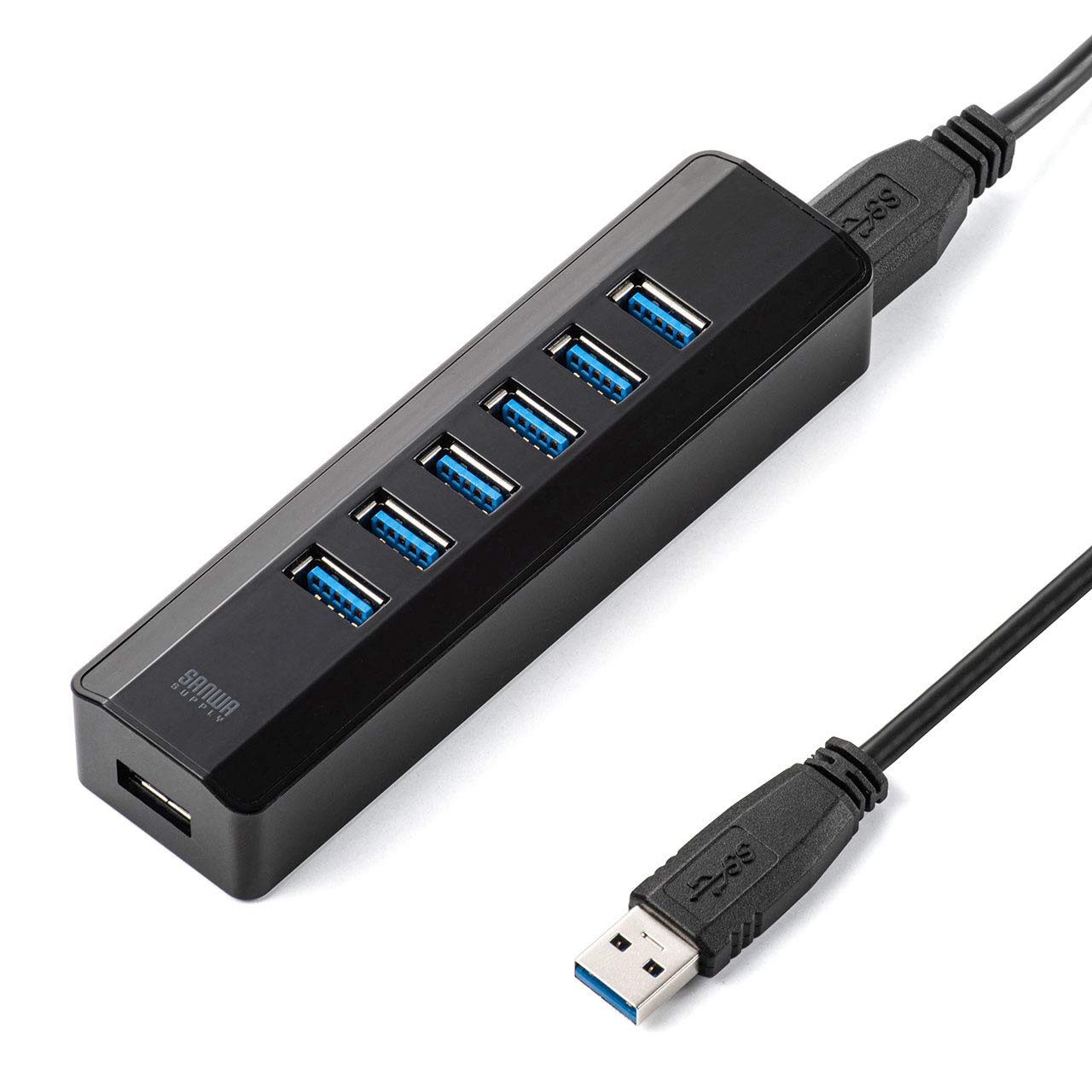 サンワダイレクト USB3.0ハブ セルフパワー/バスパワー 両対応 7ポート ACアダプタ付 ブラック 400-HUB070BK