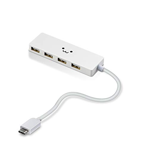 エレコム usbハブ USB2.0 Type-C Aメス4ポート バスパワー 15cmケーブル Mac Book/i Pad/Surface GO Pro 7 / Chromebook等 対応 ホワイ