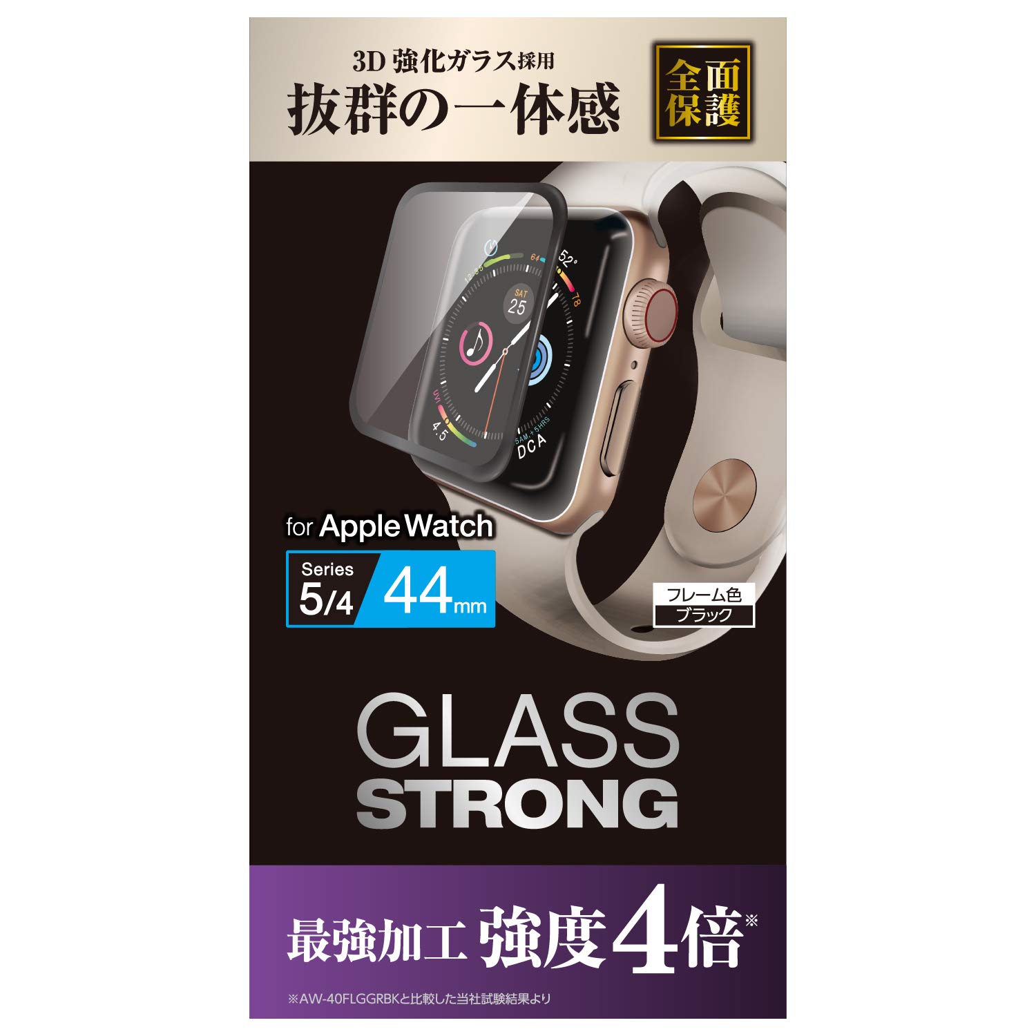 エレコム Apple Watch フルカバーガラスフィルム 3次強化 SE Series 6 / 5 / 4 [ 44m ] ブラック AW-19MFLGTRBK