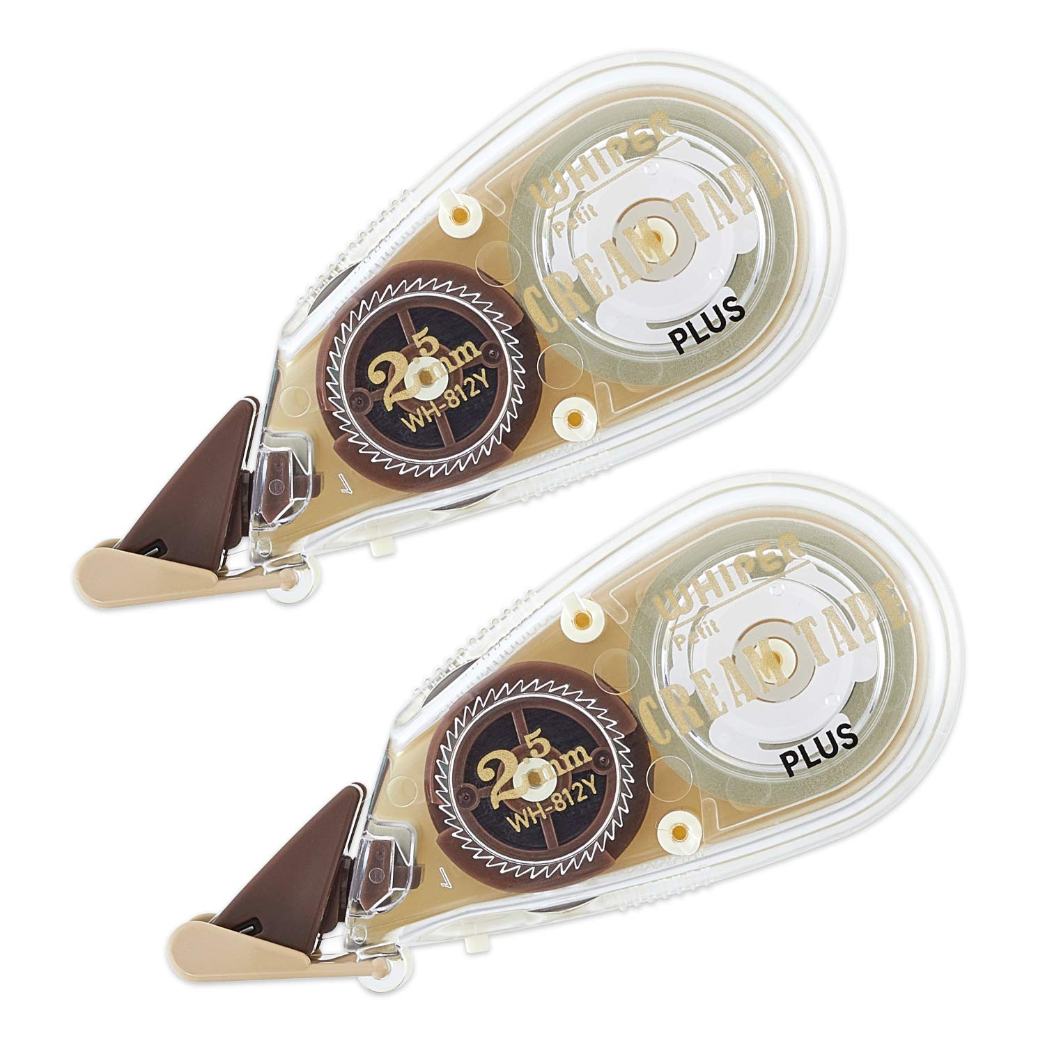 プラス 修正テープ ホワイパープチ クリームテープ 2.5mm WH-812Y 51-641 ×2