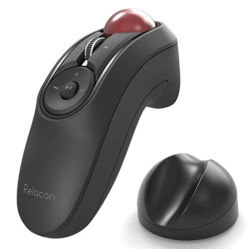 エレコム トラックボールマウス ハンディタイプ Relacon メディアコントロールボタン搭載 スタンド付 静音 Bluetooth ブラック M-RT1BRXB