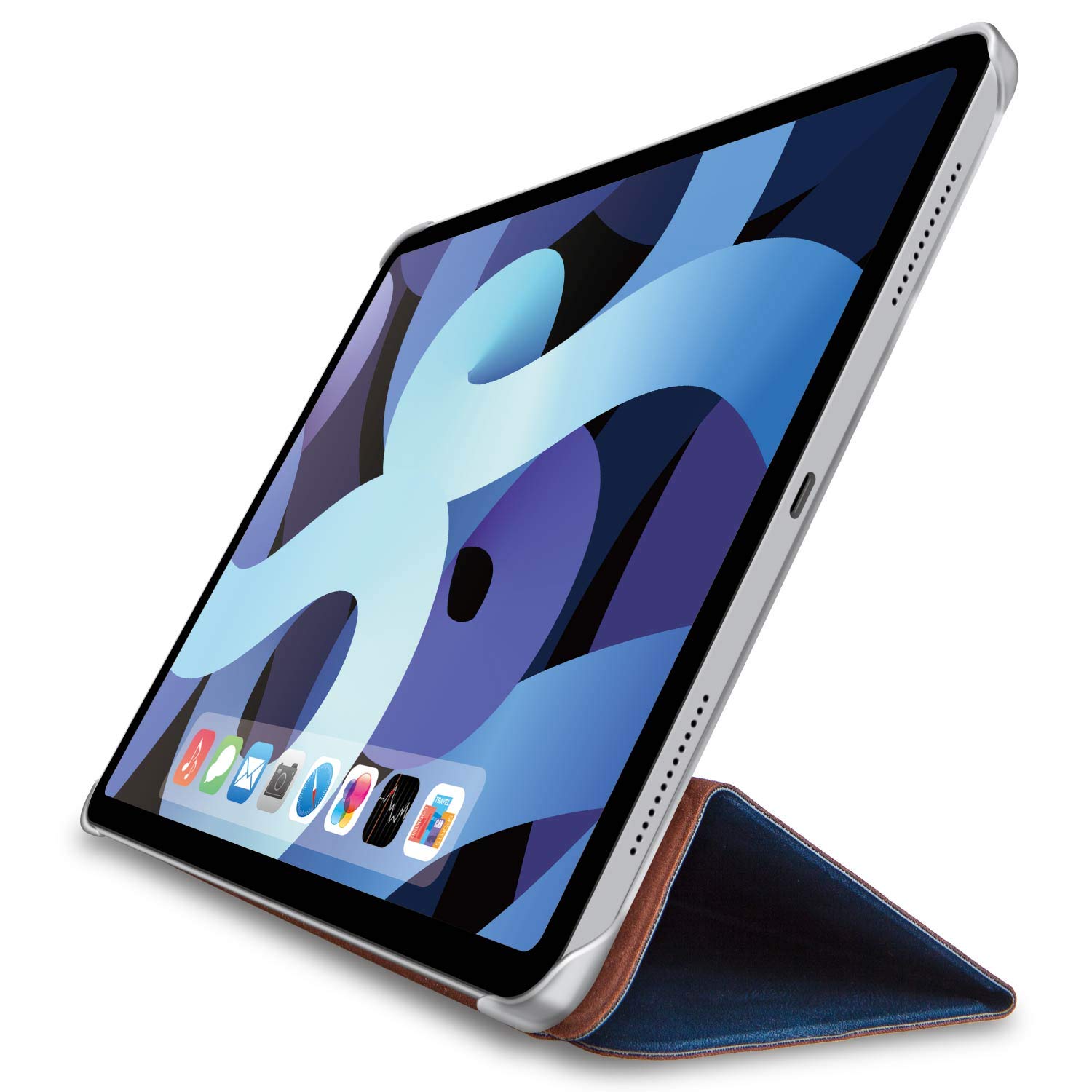 エレコム i Pad Air 10.9 第5/4世代 (2022/2020年) ケース オートスリープ対応 2アングル 手帳型 背面クリア ネイビー TB-A20MWVNV