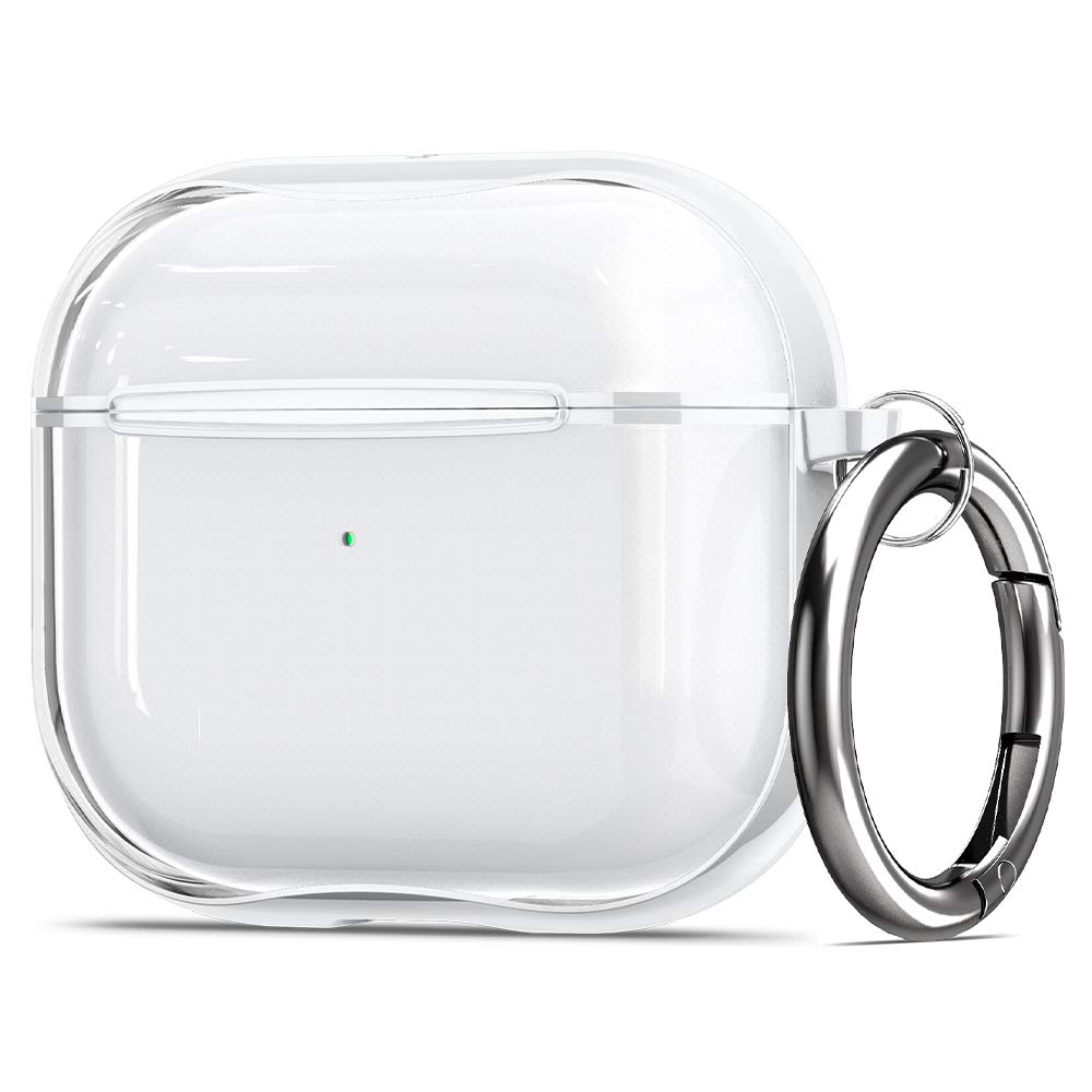 Spigen Airpods 第3世代 ケース Air Pods 3 ケース 透明 クリア ワイヤレス充電 対応 リング カラビナ付き スリム 軽量 耐衝撃 すり傷防止 ウルトラ・ハイブリッド ASD