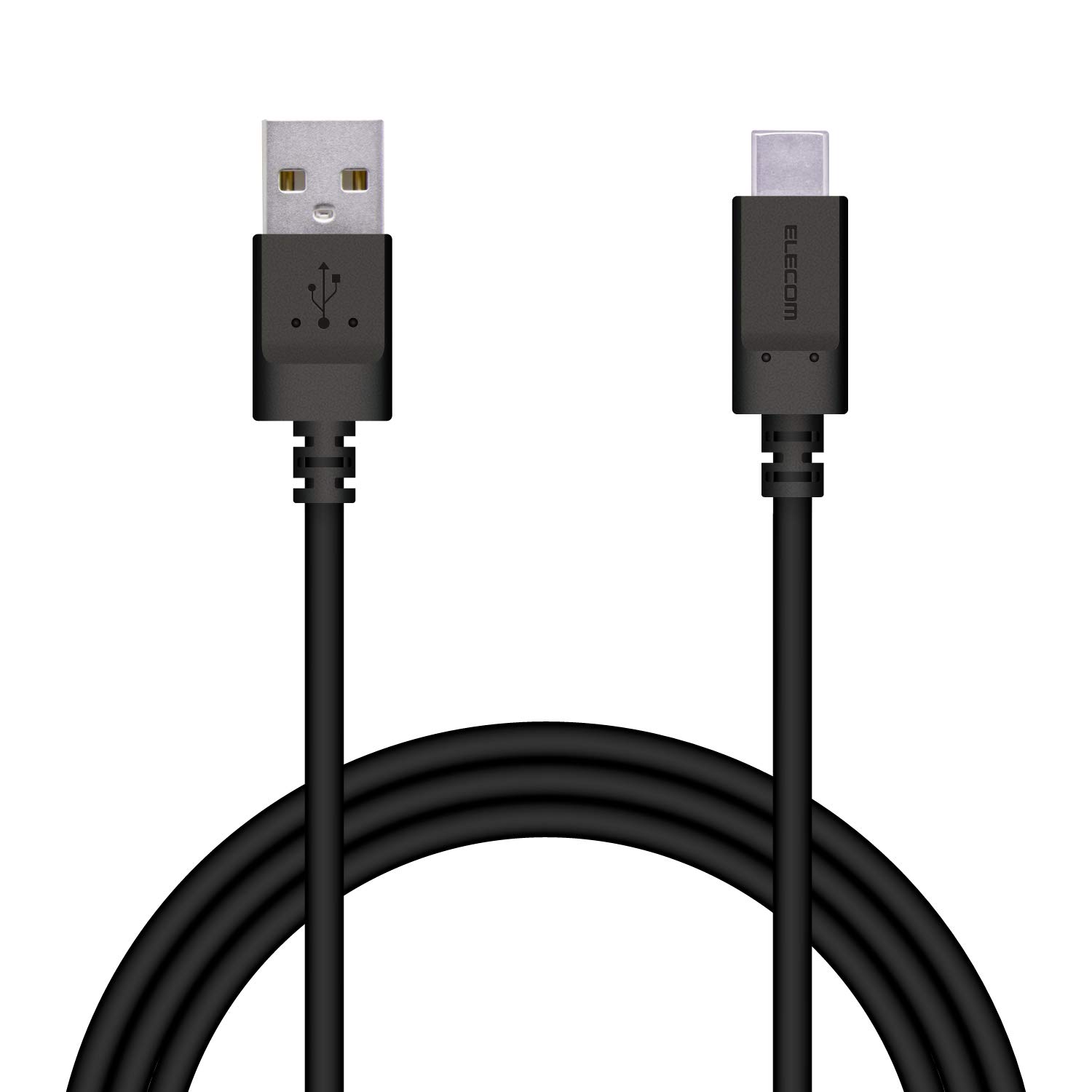エレコム Type-C ケーブル 形状記憶でまとまるケーブル Type-A to Type-C (スマホ用) 認証品 抗菌 1m i Phone15 対応検証済 ブラック MPA-MAC10NBK