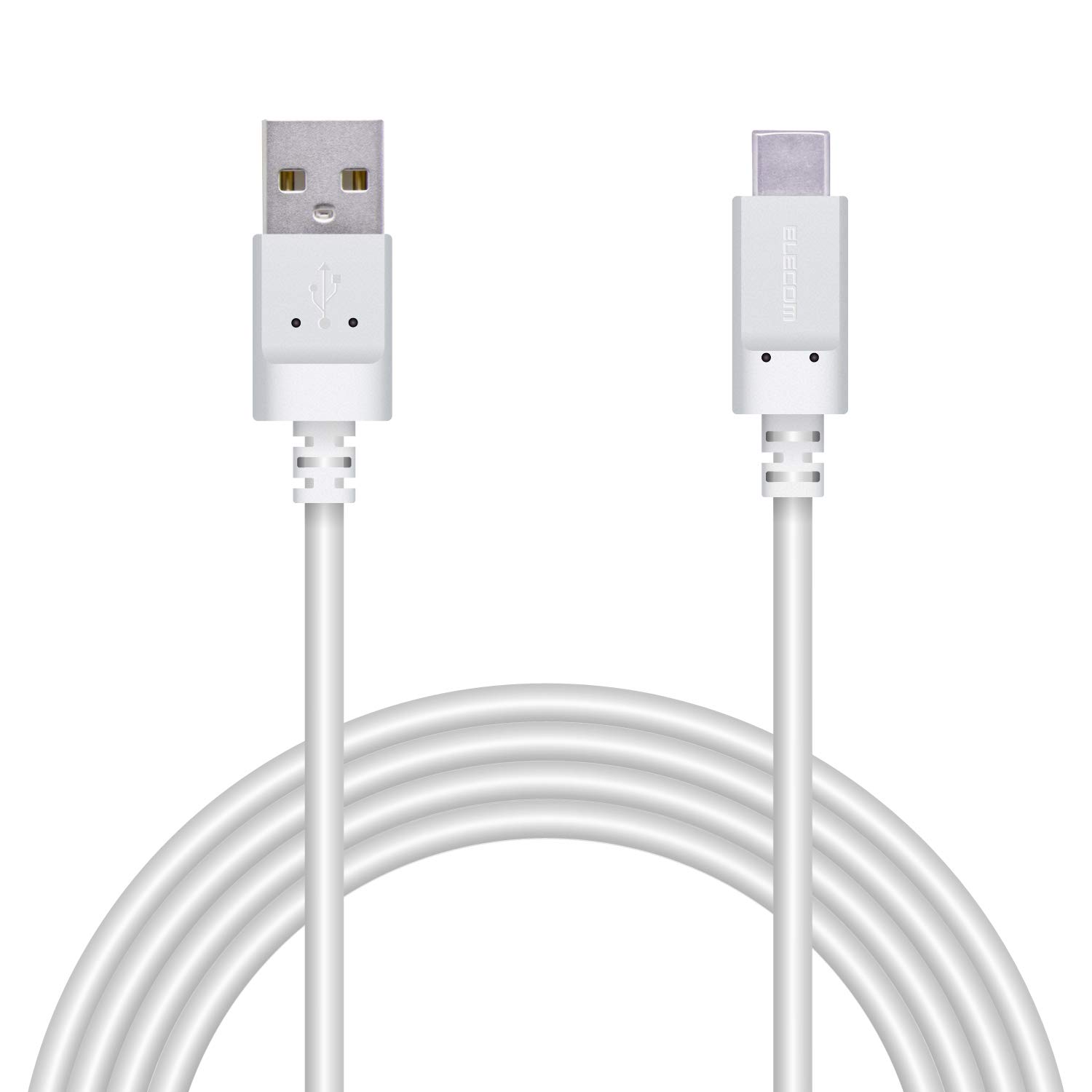 エレコム Type-C ケーブル 形状記憶でまとまるケーブル Type-A to Type-C (スマホ用) 認証品 抗菌 2m i Phone15 対応検証済 ホワイト MPA-MAC20NWH