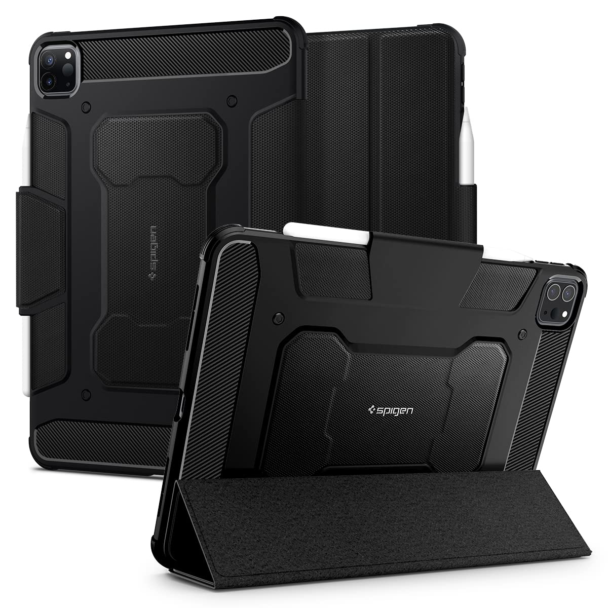 Spigen i Pad Pro 12.9 ケース 第6世代 / 第5世代 (2022/2021) 対応 耐衝撃カバー Apple Pencil 収納 スタンド 落下 衝撃 吸収 ラギッド・アーマープ