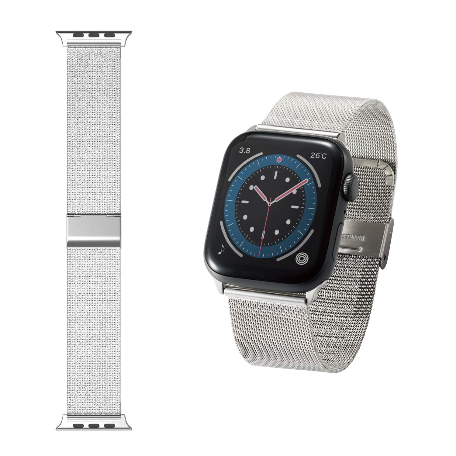 エレコム Apple Watch (アップルウォッチ) バンド 49mm 45mm 44mm 42mm [Apple Watch Ultra 8 7 SE2 SE 6 5 4 3 2 1 対応] ステ