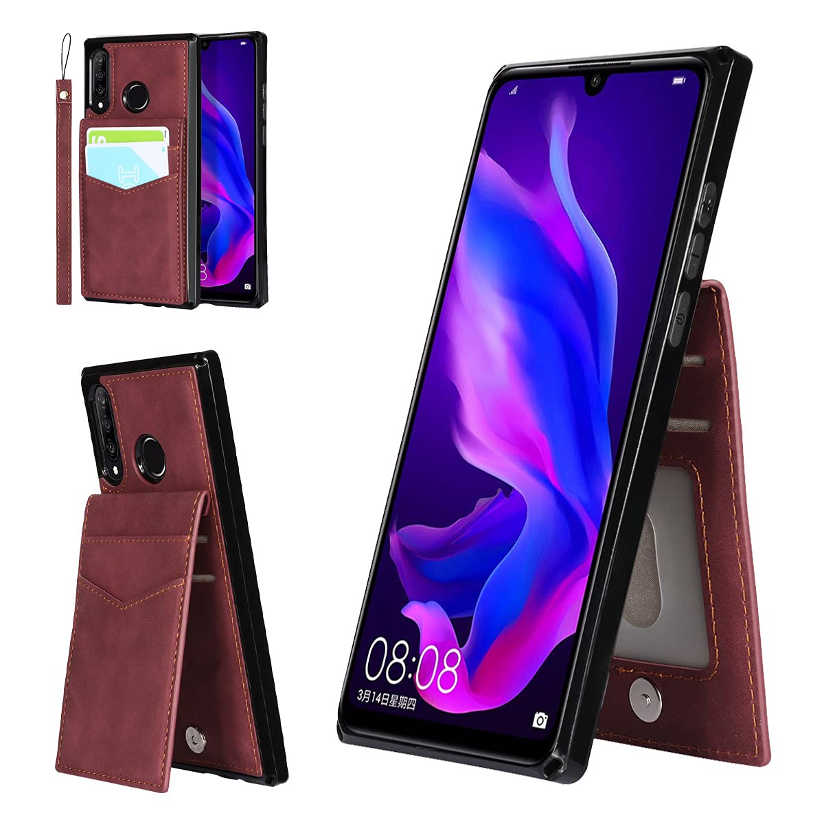 縦置き可 HUAWEI P30 lite ケース / P30 lite Premium HWV33 兼用 P30lite カバー ファーウェイ HUAWEI P30ライト ケース 手帳型 適用 cas