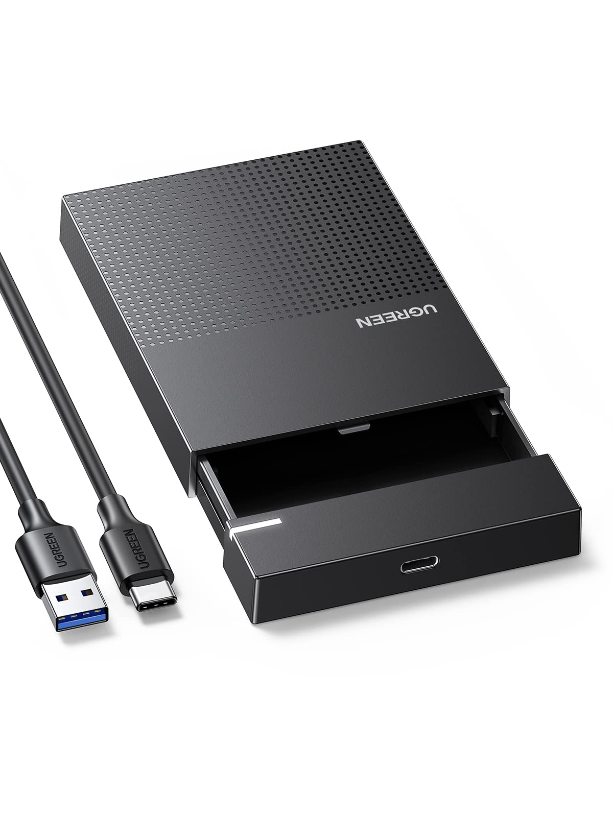 UGREEN 2.5インチ HDD ケース HDD/SSD ケース USB 3.1 Gen 2規格 SATA 3.0 Type-C接続 UASP対応 6Gbps高速転送速度 10TB大容量 9.5mm