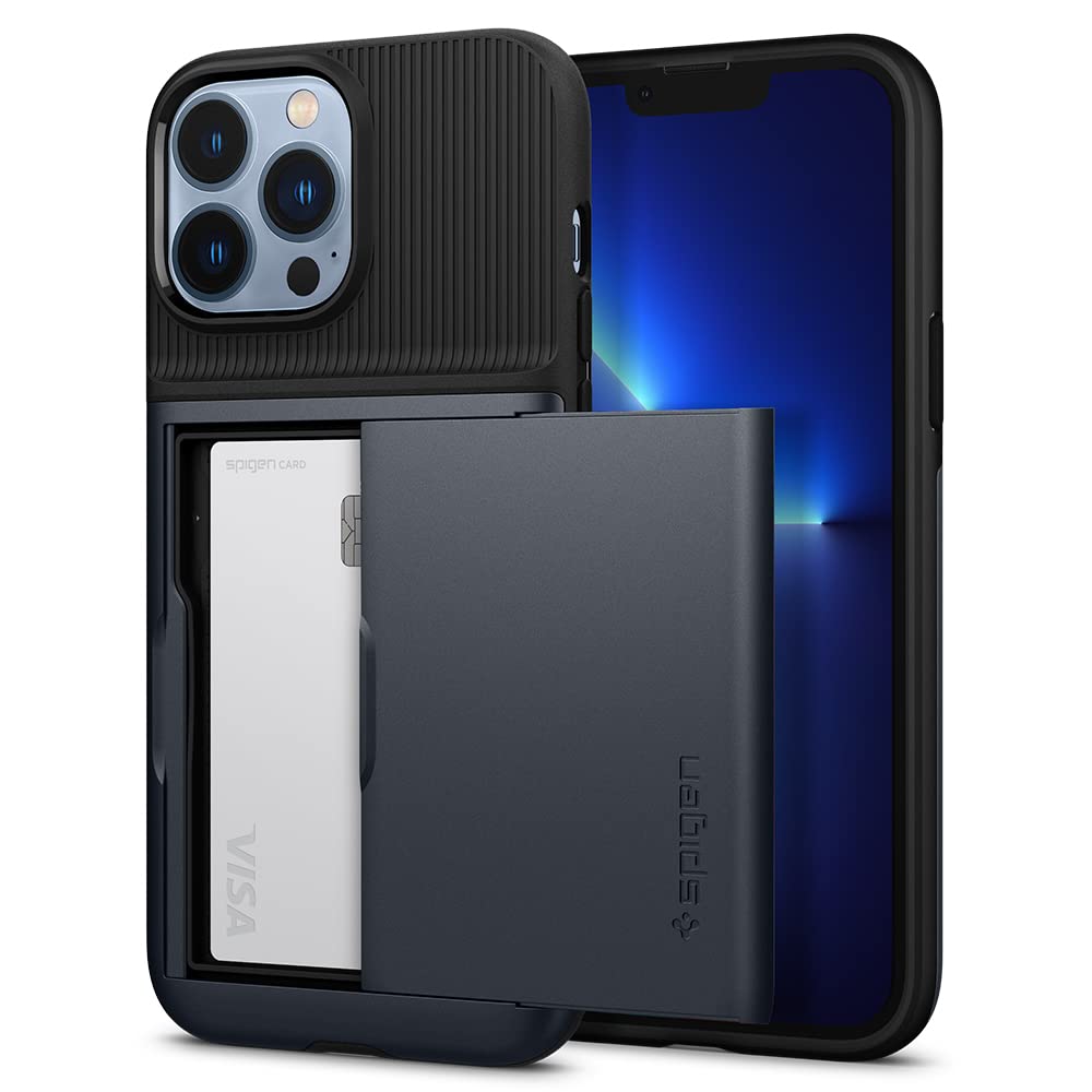 Spigen i Phone13 Pro Max 用 ケース カード 収納ケース カードケース 2重構造 耐衝撃 米軍MIL規格取得 落下防止 IC カード ポケット パスケース スリム・アーマー C
