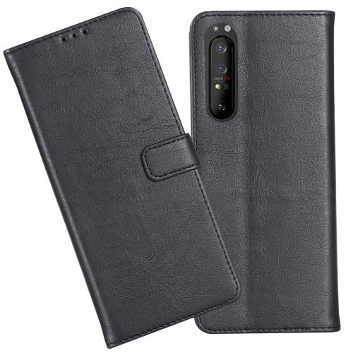 Anrek SONY Xperia 1 II/docomo SO-51A / au SOG01 兼用 ケース 手帳型 カバー （ ブラック) ソニー エクスペリア so51a sogo1 ドコモ Xp