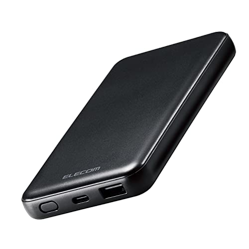 エレコム モバイルバッテリー 10000mAh 大容量 ( USB PD対応 ) 20W Type-C×1 / USB-A×1 iPhone / Android 各種対応 PSE認証 ブラック