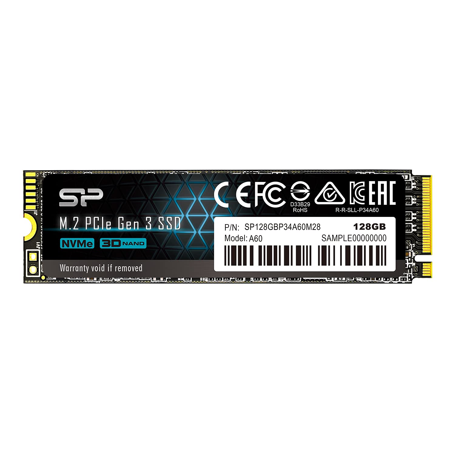 シリコンパワー SSD 128GB 3D NAND M.2 2280 PCIe3.0×4 NVMe1.3 P34A60シリーズ 5年保証 SP128GBP34A60M28