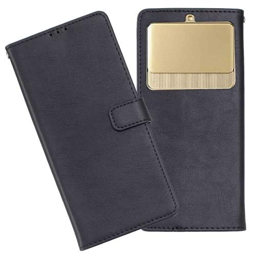 Anrek KYOCERA au BASIO 3 (エーユー ベイシオ3 ） KYV43 兼用 ケース 手帳型 カバー（ ブラック ） 京セラbasio3 手帳型ケース カード収納 サイドマグネット 