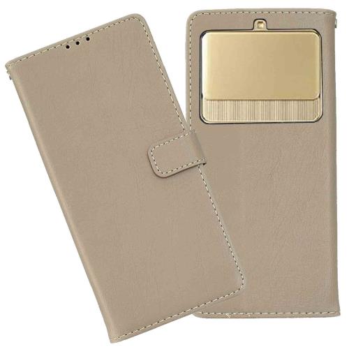 Anrek KYOCERA au BASIO 3 (エーユー ベイシオ3 ） KYV43 兼用 ケース 手帳型 カバー (グレー ） 京セラbasio3 手帳型ケース カード収納 サイドマグネット ス