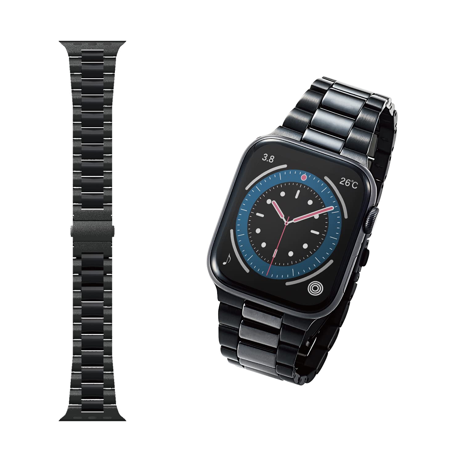エレコム Apple Watch (アップルウォッチ) バンド 49mm 45mm 44mm 42mm [Apple Watch Ultra 8 7 SE2 SE 6 5 4 3 2 1 対応] ステ