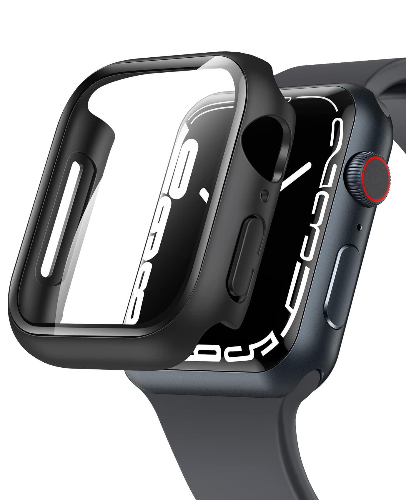 NIMASO 対応 Apple Watch Series 9 / 8 / 7 45mm 用 ケース 対応 アップルウォッチ 9 / 8/ 7 45mm apple watch7ケース 保護カバー ガラス