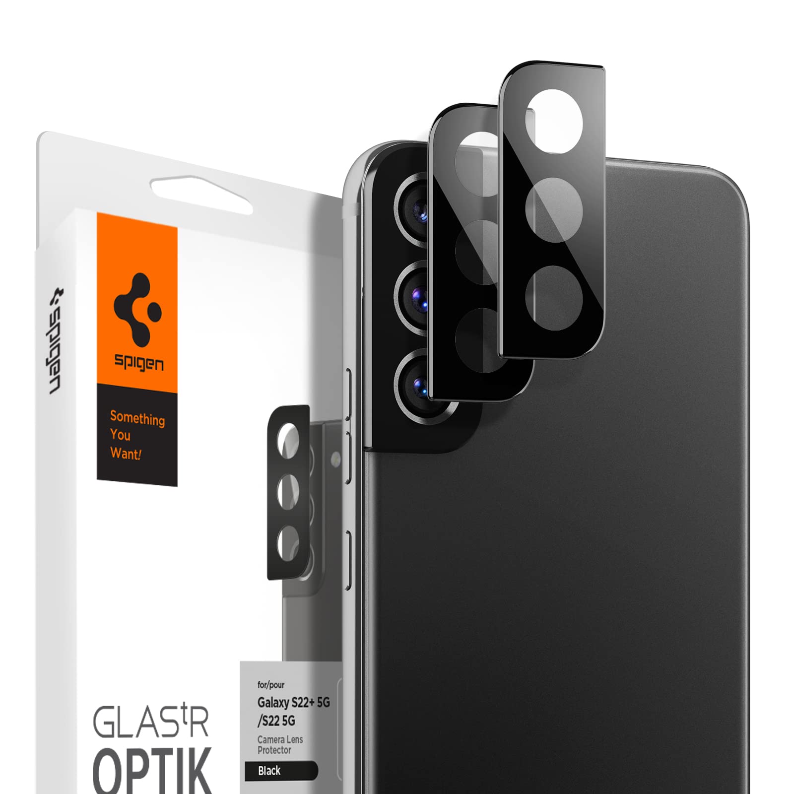 Spigen Glas tR Optik Galaxy S22 と Galaxy S22 Plus 用 カメラフィルム 保護 ギャラクシー S22 と S22 plus 対応 カメラ レンズ ブラッ