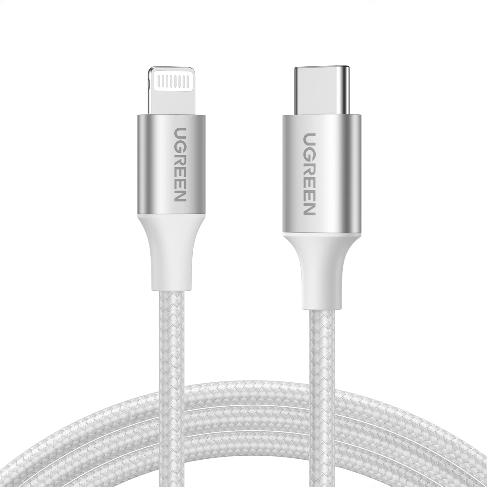 UGREEN USB-C LightningケーブルMFi認証取得 PD対応 2M急速充電 ライトニングケーブル 高耐久 ナイロン編み i Phone 14 / i Phone 13/12/i Pho