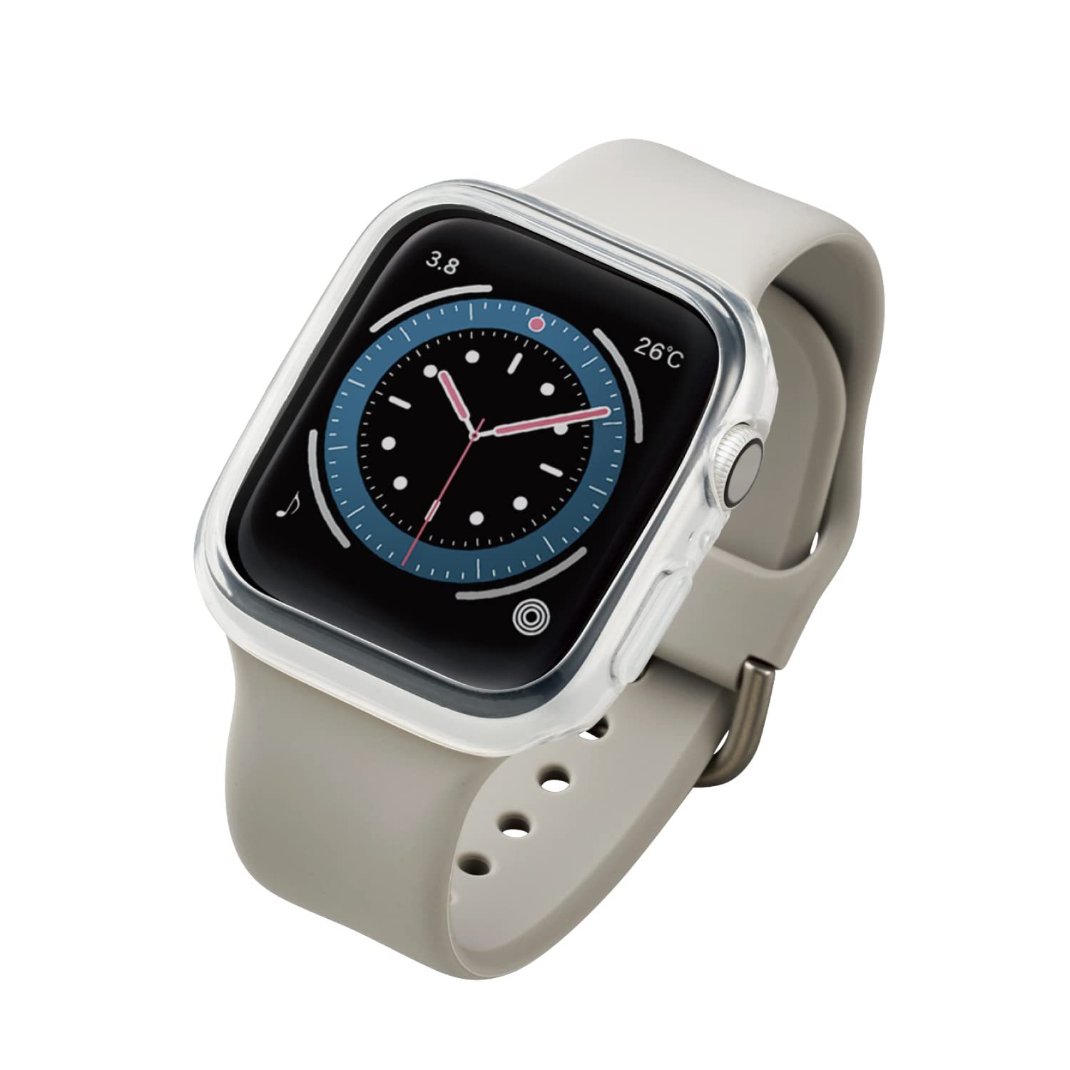 エレコム Apple Watch (アップルウォッチ) ケース バンパー 44mm [Apple Watch SE2 SE 6 5 4 対応] ソフト フィルム兼用可 透明 クリア AW-20MBPU