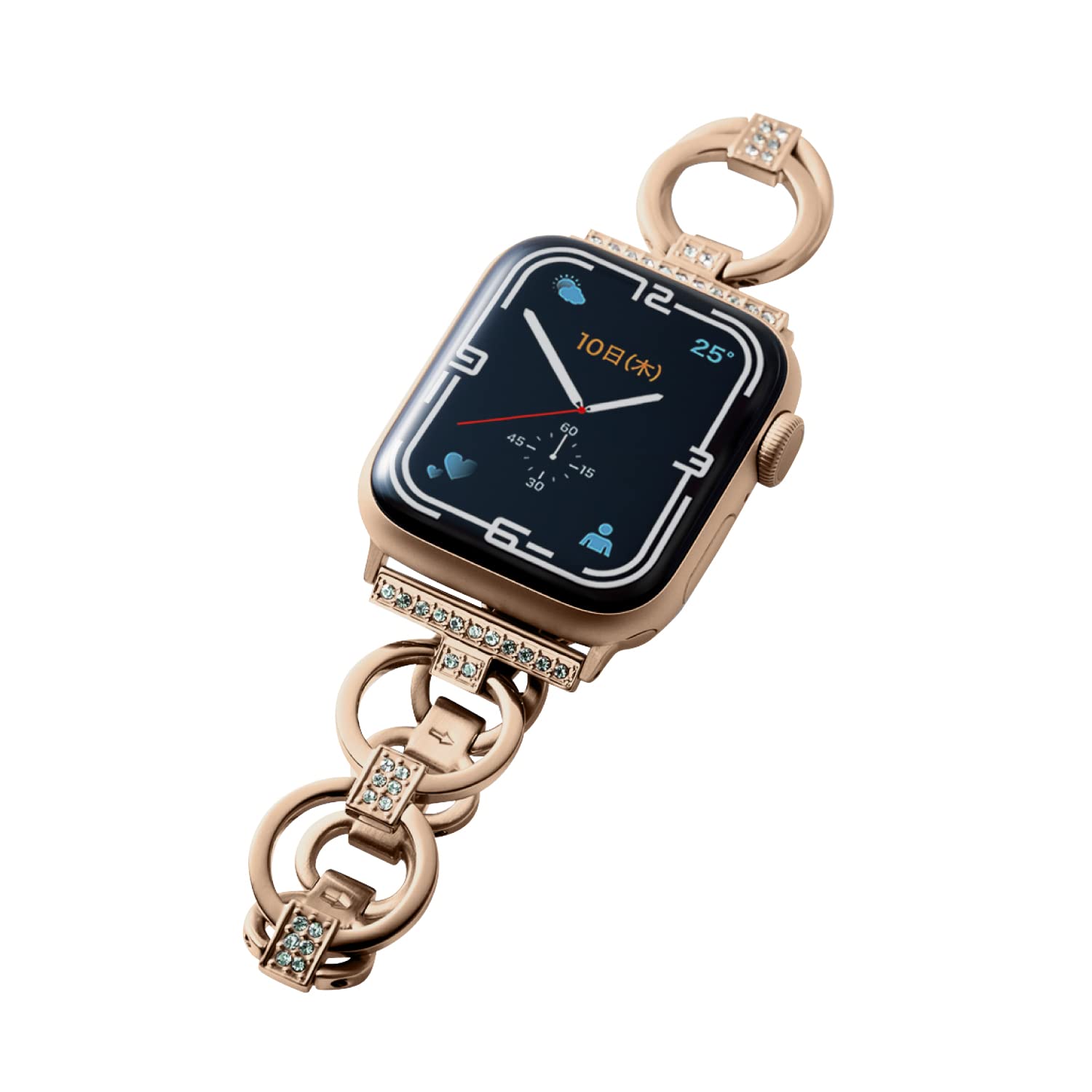 [エレコム] Apple Watch (アップルウォッチ) バンド 41mm 40mm 38mm [Apple Watch 8 7 SE2 SE 6 5 4 3 2 1 対応] ステンレス チェーンタ