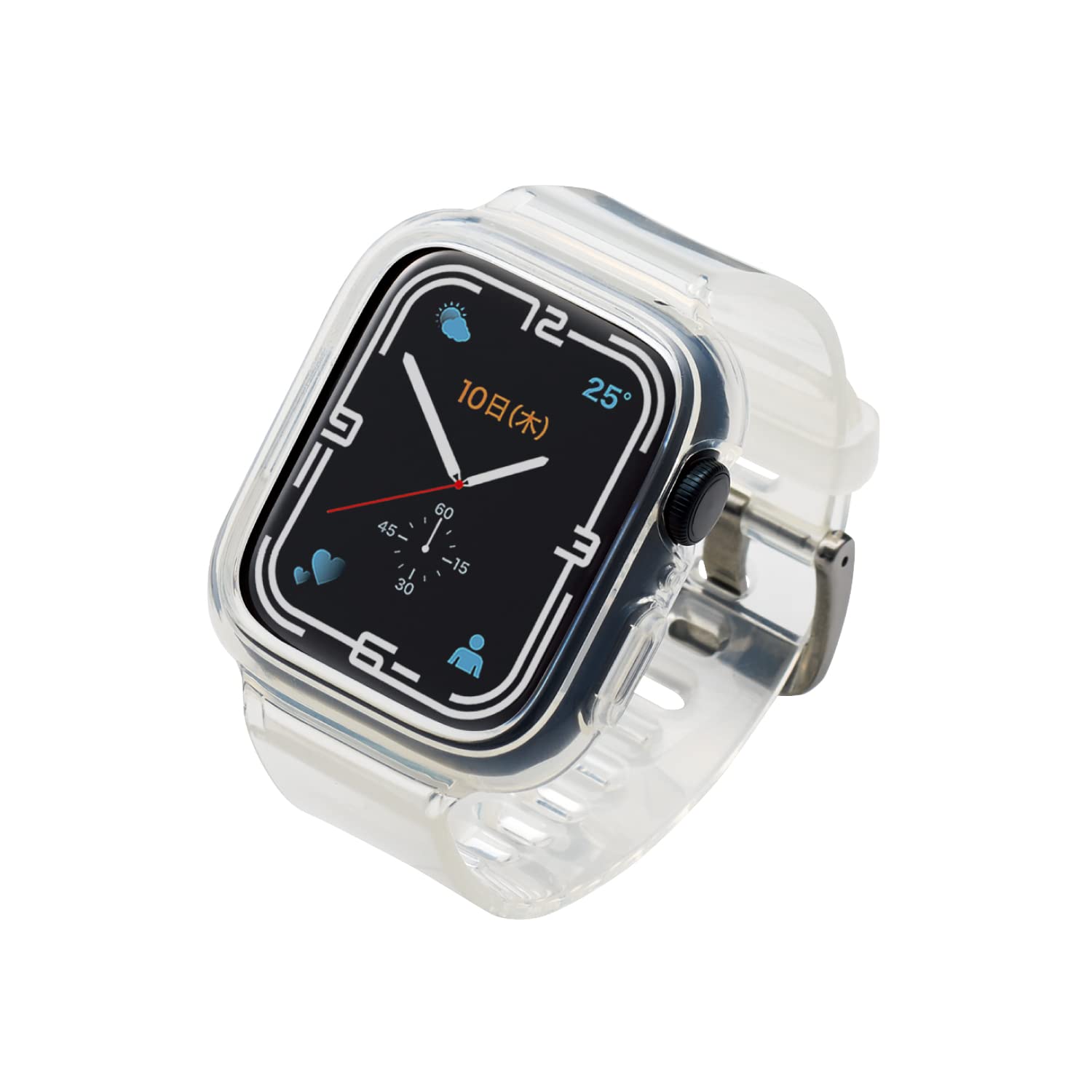 エレコム Apple Watch (アップルウォッチ) ケース バンパー バンド一体型 41mm [Apple Watch 8 7 対応] クリアデザイン ソフト フィルム