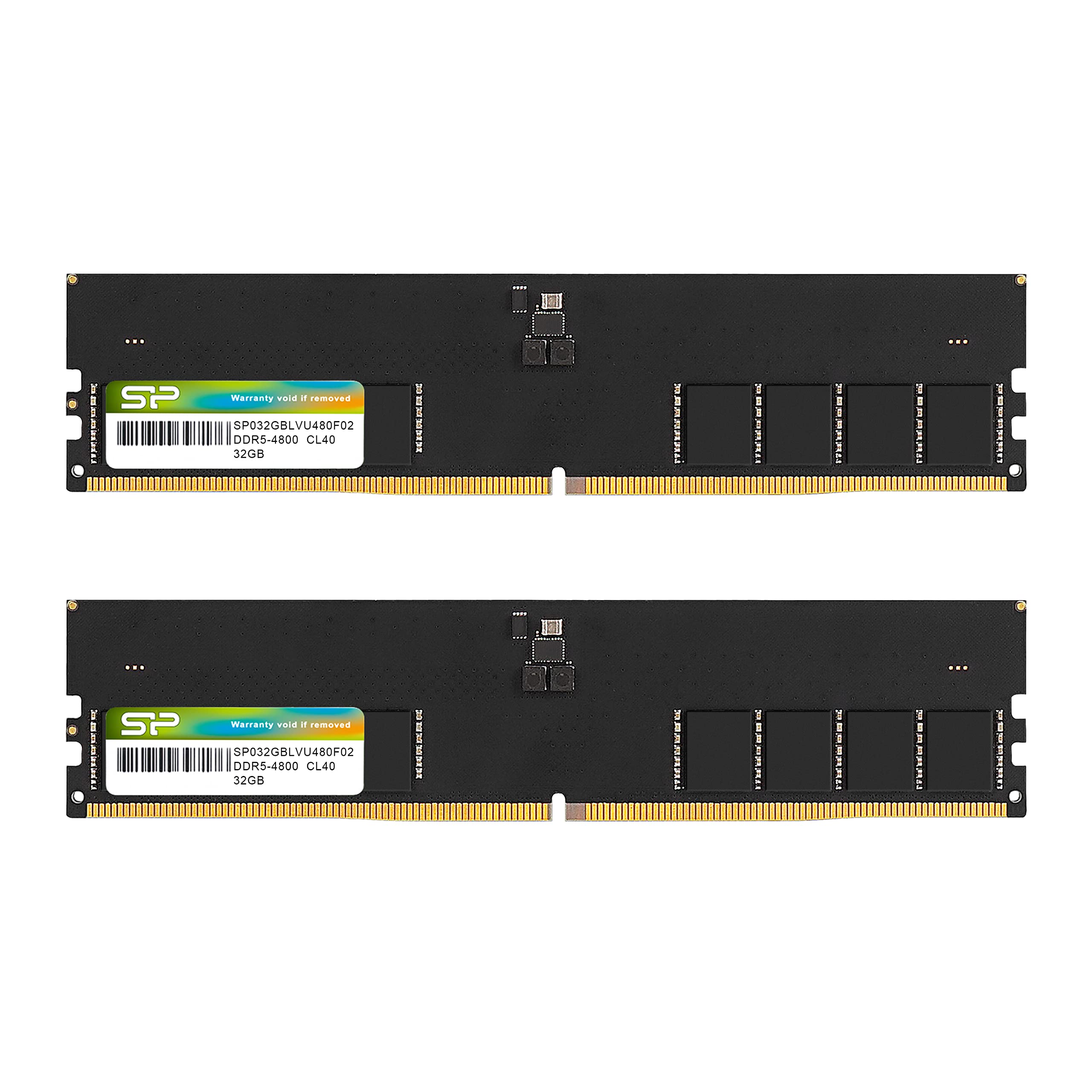シリコンパワー DDR5 64GB (2x32GB) 4800MHz (PC5-38400) 288ピン CL40 1.1V UDIMM Non-ECC デスクトップ RAM コンピューター メモリ SP0