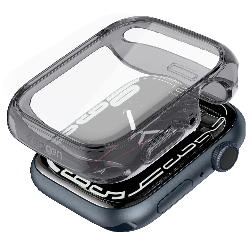 Spigen Apple Watch ケース 45mm Series 9/ 8 / 7 対応 落下 衝撃 吸収 TPU ポリカーボネート 透明 クリア 薄型 カバー ウルトラ・ハイブリッド ACS04