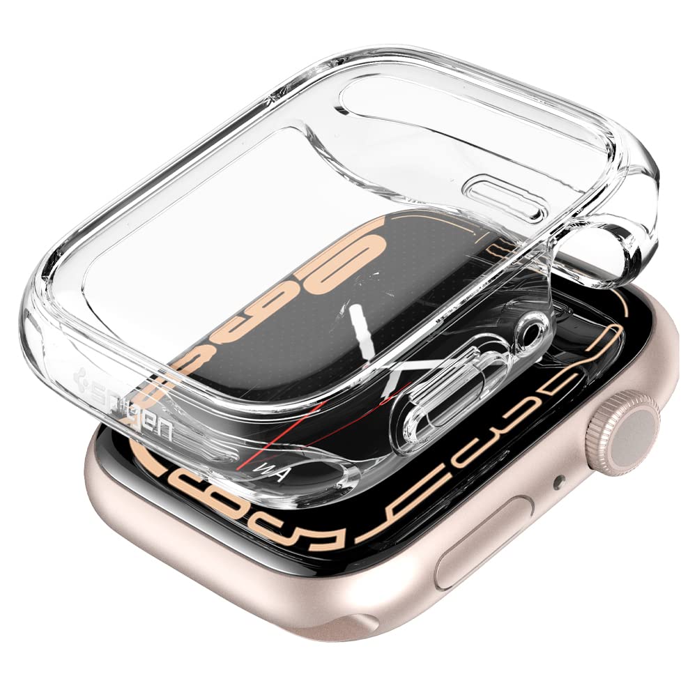 Spigen Apple Watch ケース 45mm Series 8 / 7 対応 落下 衝撃 吸収 TPU ポリカーボネート 透明 クリア 薄型 カバー ウルトラ・ハイブリッド ACS04611